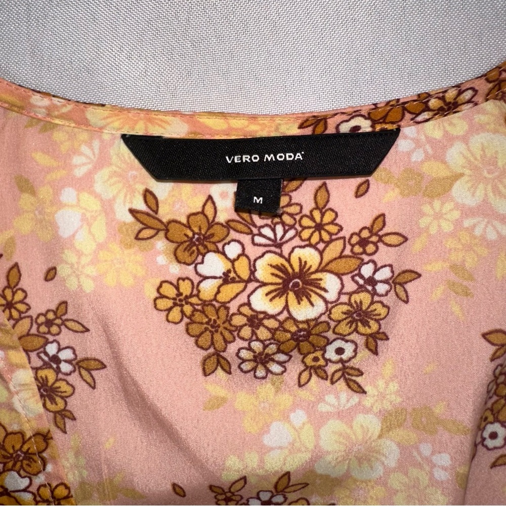 Vera Moda Floral Eavis Maxi Dress In Rose Tan Size M Romantic Wedding - Picture 7 of 16